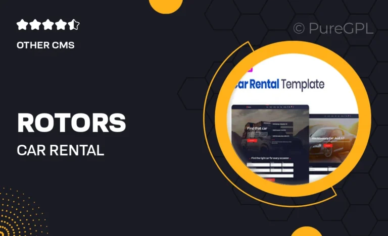 rotors car rental elementor template kit