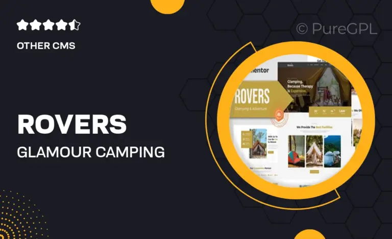 rovers glamour camping adventure elementor template kit