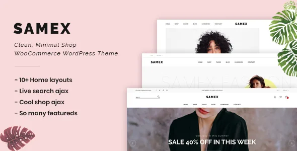 samex clean minimal shop woocommerce wordpress theme 1