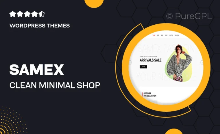samex clean minimal shop woocommerce wordpress theme