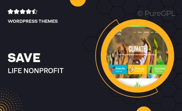 save life non profit charity donations wordpress theme