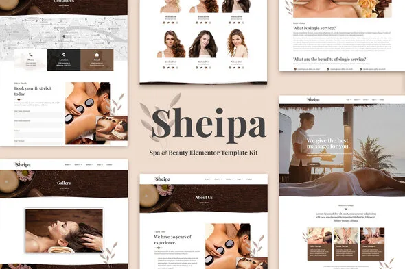 sheipa spa beauty elementor template kit 1