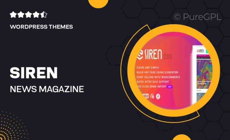 siren news magazine elementor wordpress theme