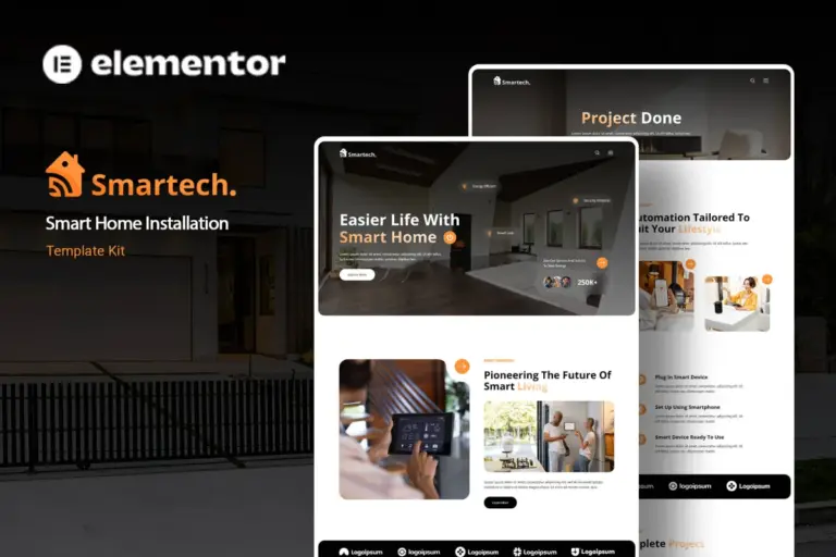 smartech smart home installation elementor template kit 1