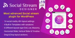 Social Stream Designer – Instagram Facebook Twitter Feed – Social media Feed Grid Gallery Plugin