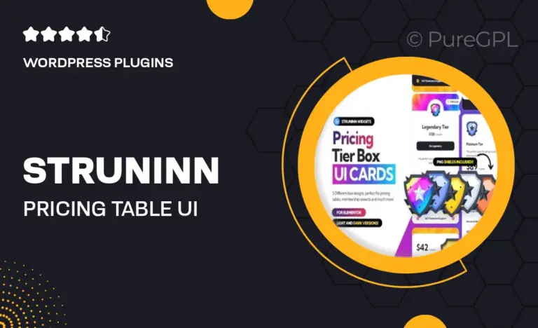 struninn pricing table ui cards for elementor