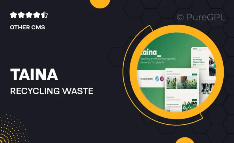 taina recycling waste management elementor template kit