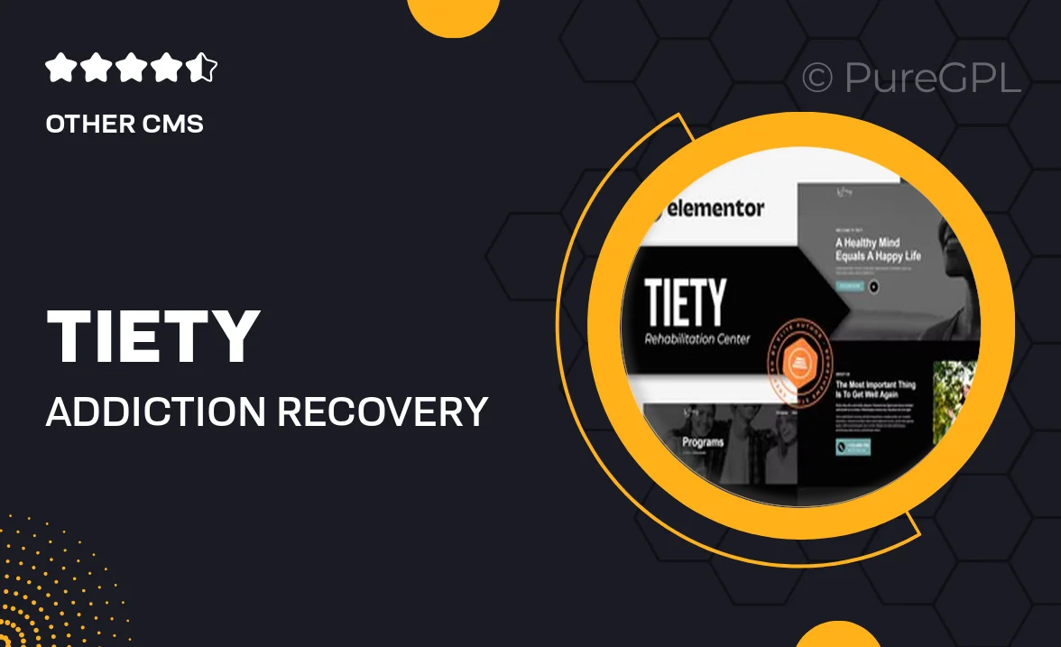 Tiety – Addiction Recovery and Rehabilitation Center Elementor Template Kit