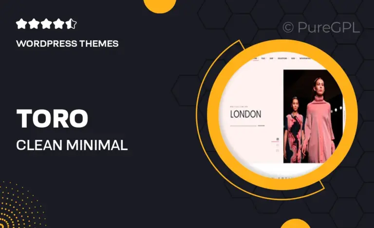 toro clean minimal woocommerce theme