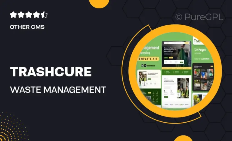 trashcure waste management recycling service elementor template kit