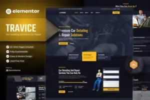 Travice – Car Detailing Service & Car Repair Elementor Template Kit