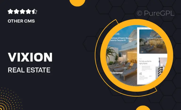 vixion real estate property showcase elementor template kit