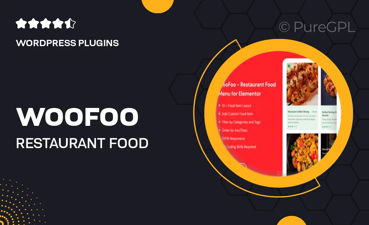 WooFoo – Restaurant Food Menu Plugin for Elementor