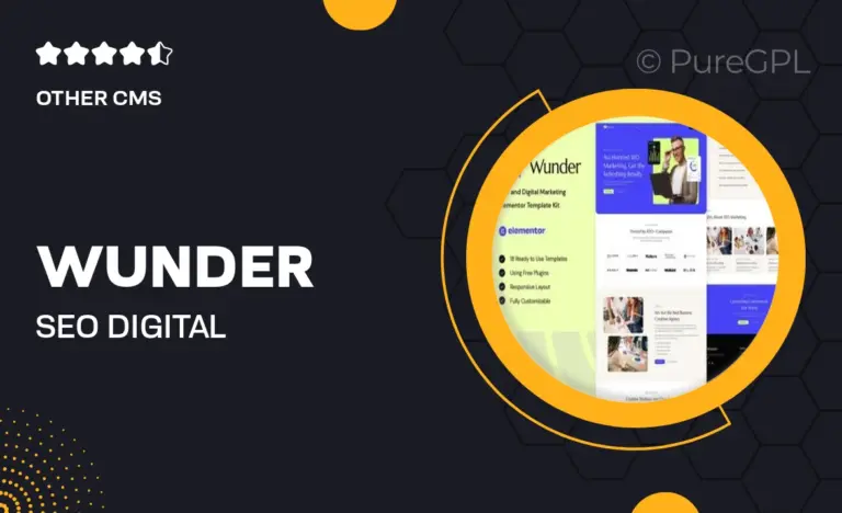 wunder seo digital marketing elementor template kit