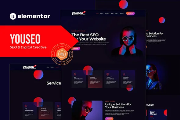 youseo seo digital creative agency elementor template kit 1