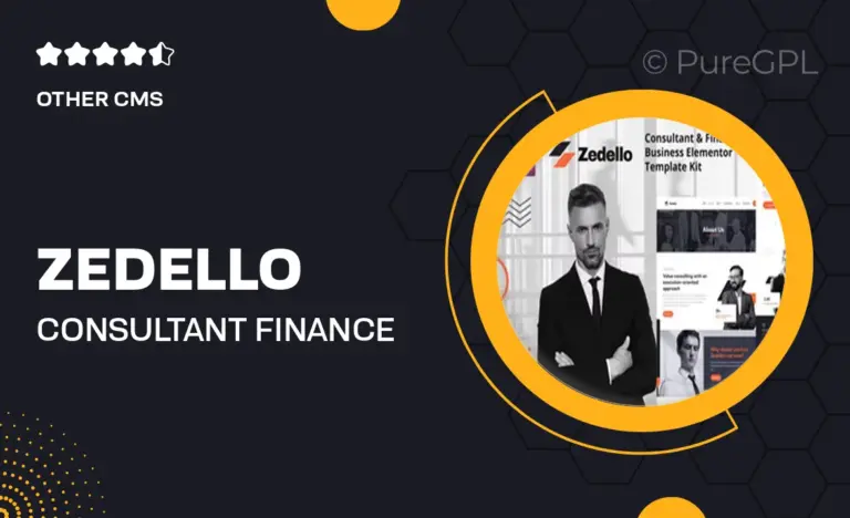 zedello consultant finance business elementor template kit