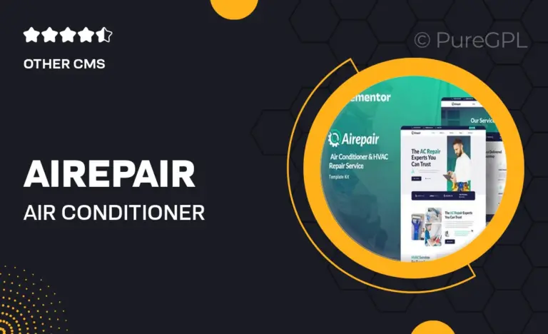 airepair air conditioner repair service elementor template kit