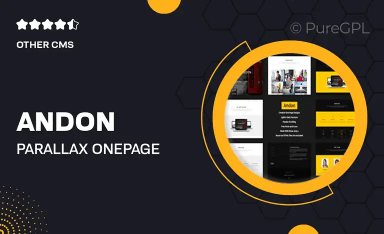 andon parallax onepage muse template