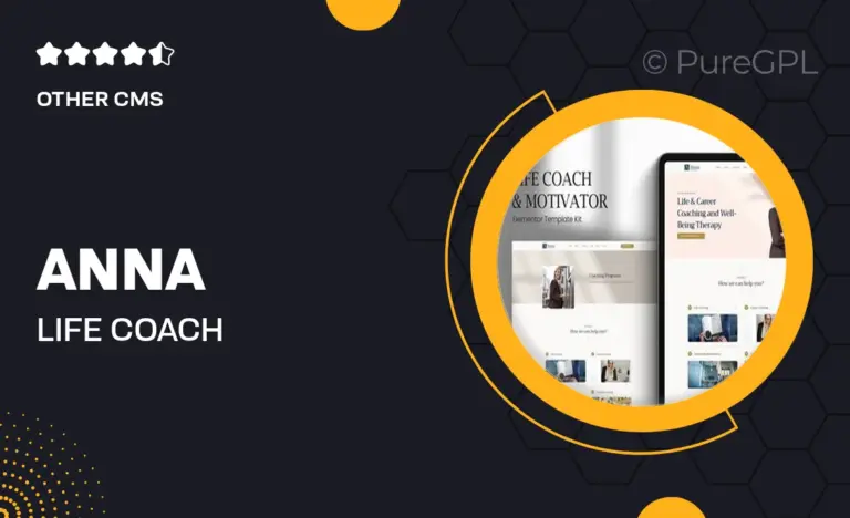 anna life coach motivator elementor template kit