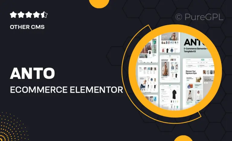 anto e commerce elementor pro template kit