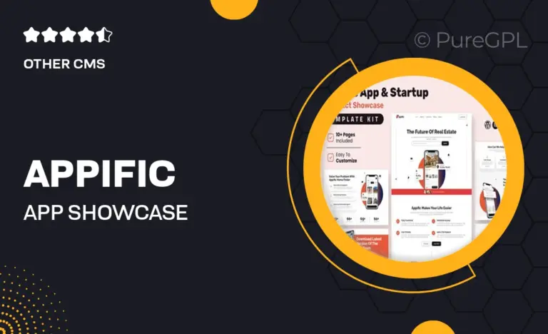 appific app showcase elementor template kit