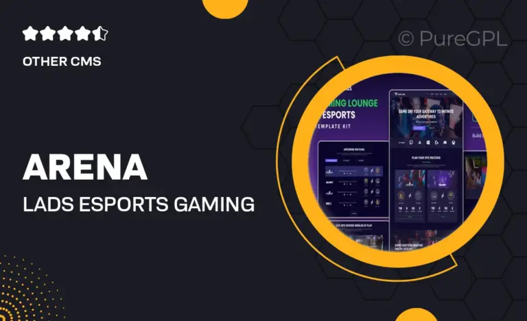 arena lads esports gaming elementor template kit