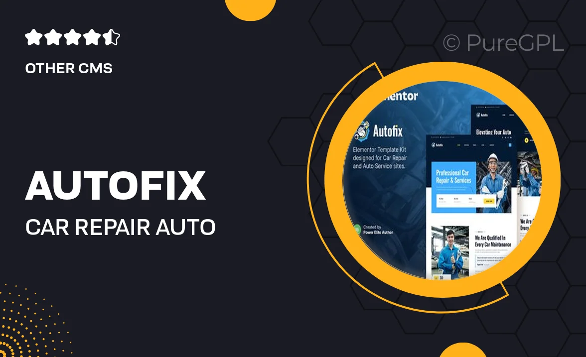 Autofix – Car Repair & Auto Services Elementor Template Kit