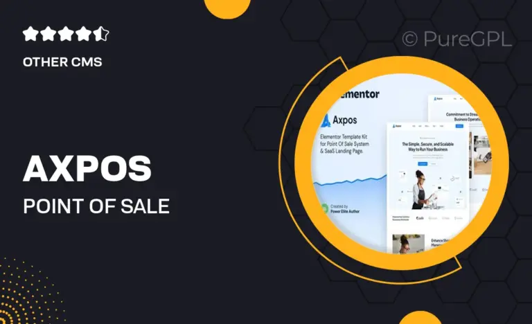 axpos point of sale software saas landing page elementor template kit