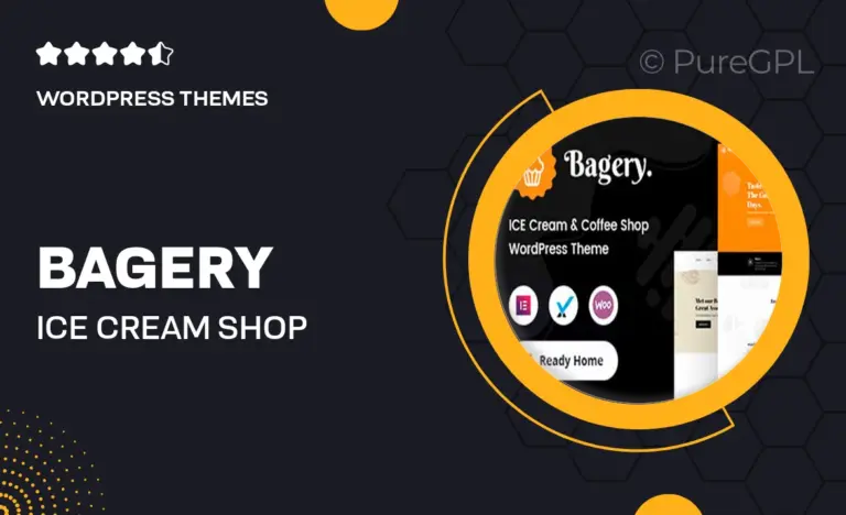 bagery ice cream shop wordpress theme