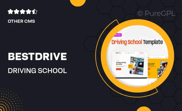 bestdrive driving school elementor template kit