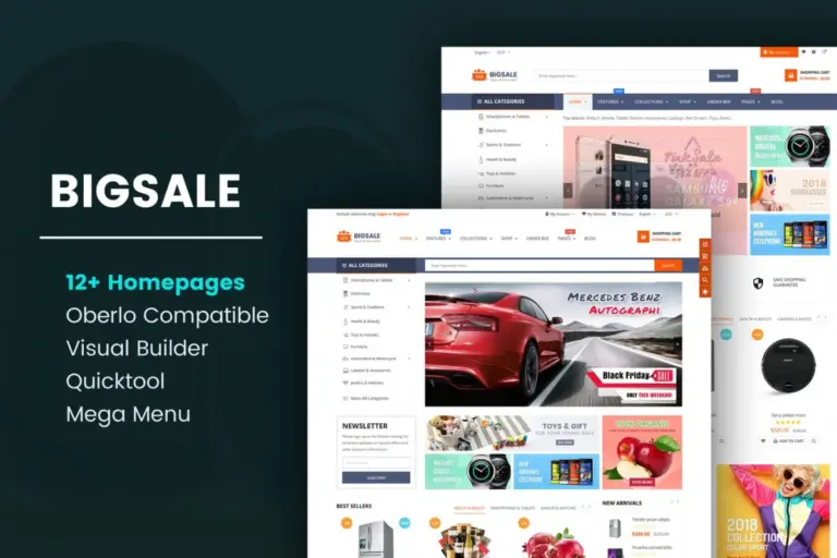bigsale the clean minimal unlimited bootstrap 4 shopify theme 12 homepages