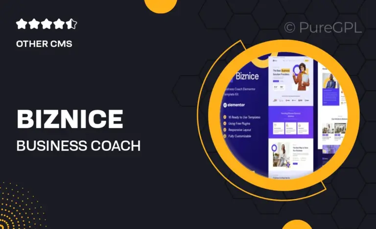 biznice business coach elementor template kit