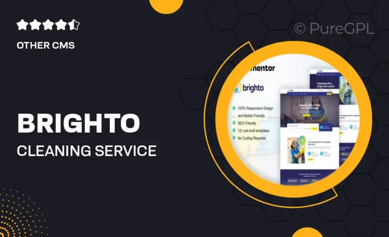 brighto cleaning service company elementor pro template kit