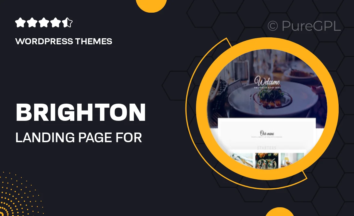 Brighton – Landing Page For Restaurants