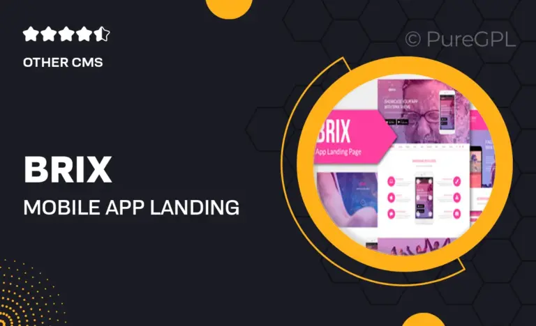 brix mobile app landing page muse template yr