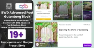 BWD Advanced Blog Post Block Plugin For Gutenberg