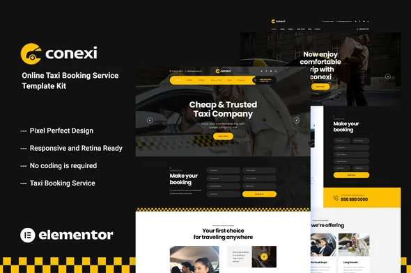 conexi online taxi booking service template kit 1