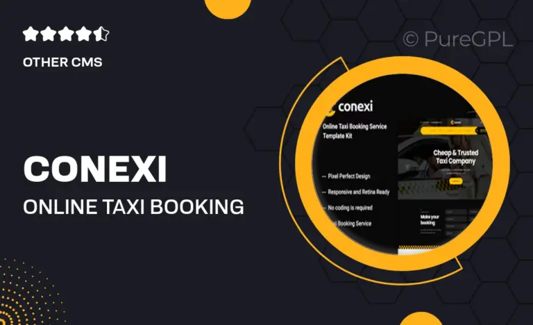 conexi online taxi booking service template kit