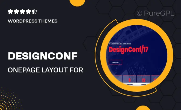 designconf one page layout for events