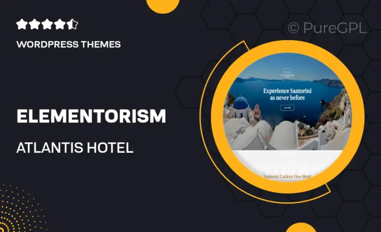 elementorism atlantis hotel landing page
