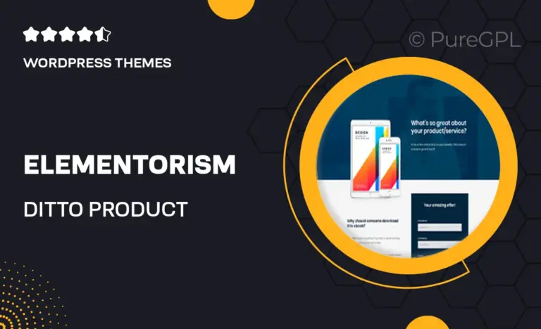 elementorism ditto product landing page