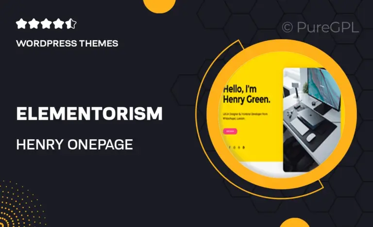 elementorism henry one page portfolio