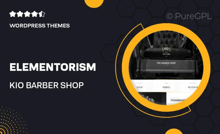 elementorism kio barber shop template