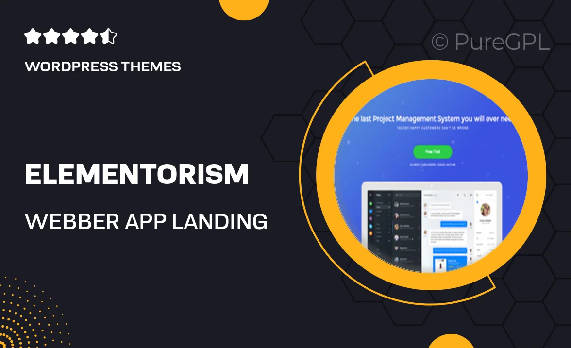 Elementorism | Webber – App Landing Page