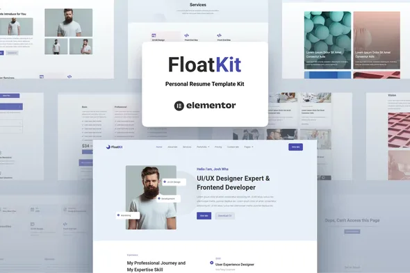 floatkit personal resume elementor template kit 1