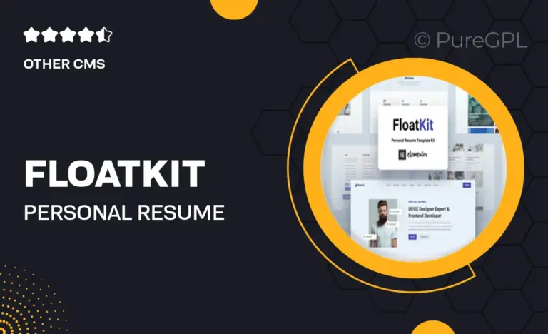 floatkit personal resume elementor template kit