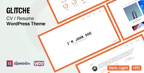 glitche resume wordpress theme 1
