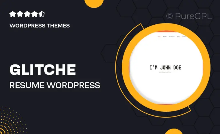 glitche resume wordpress theme