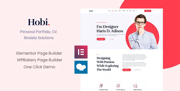 hobi personal portfolio wordpress theme 1