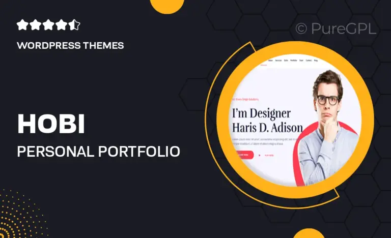 hobi personal portfolio wordpress theme